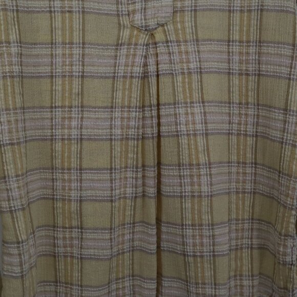 Sundance Popover Shirt Women M Yellow Boho Preppy Academia Coastal Cruise Resort - Picture 7 of 15